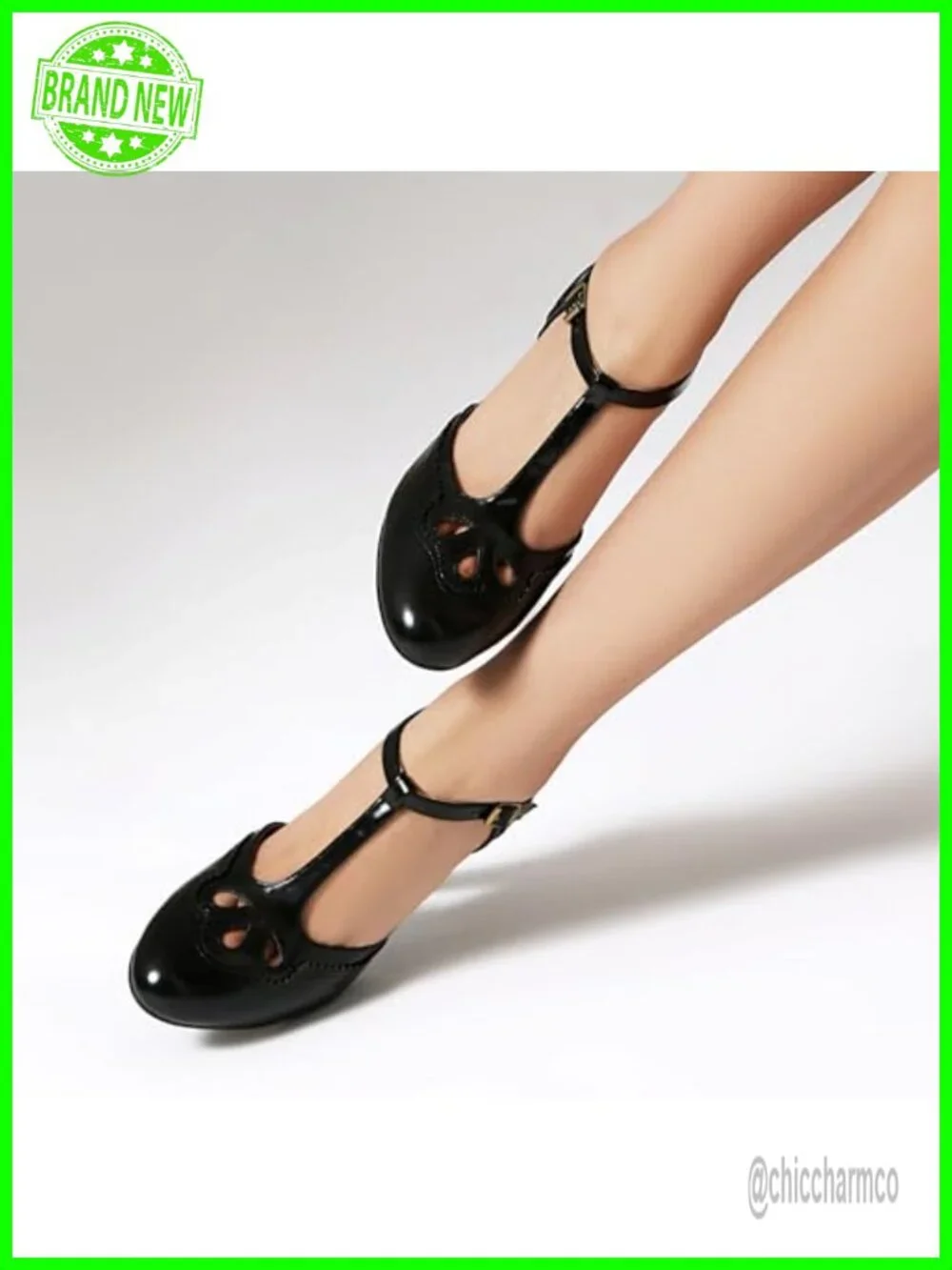 Vintage Mary Jane Oxford Heels Retro Wingtip Pumps 1950s